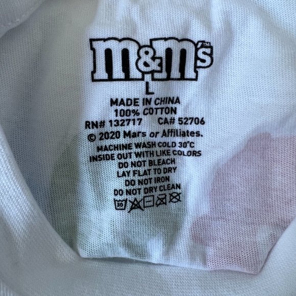 NWOT M&M'S Long Sleeve Graphic Tee White Red Kids Size L - Picture 4 of 6